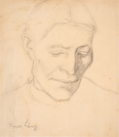 Albin Egger-Lienz, Studie zur linken Frau in „Pietà“, wohl 1922 (Kirschl Z 602; Bozner Kunstauktionen 42, 3.12.2022, Nr. 327)